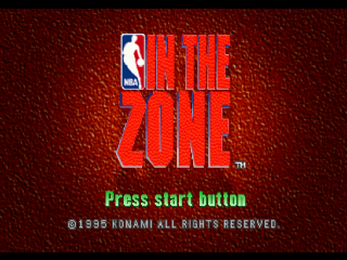 NBA in the Zone title screen for Playstation